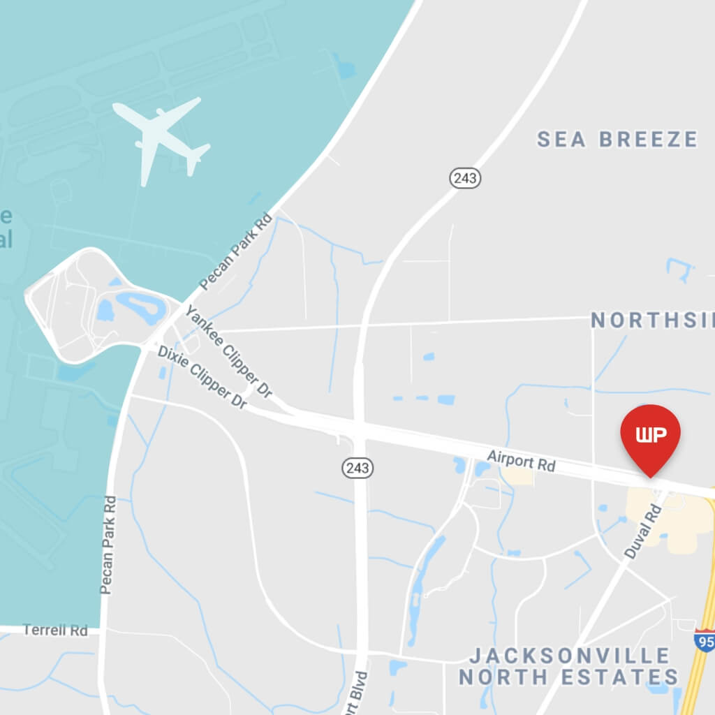 Map showing WallyPark JAX location