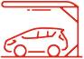 Covered car parking icon