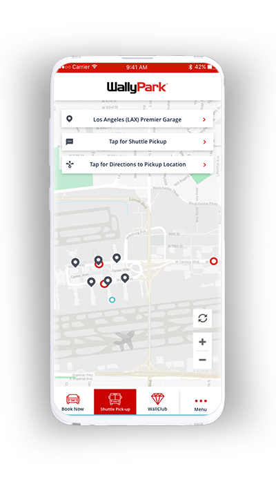 Smartphone with WallyPark shuttle tracker