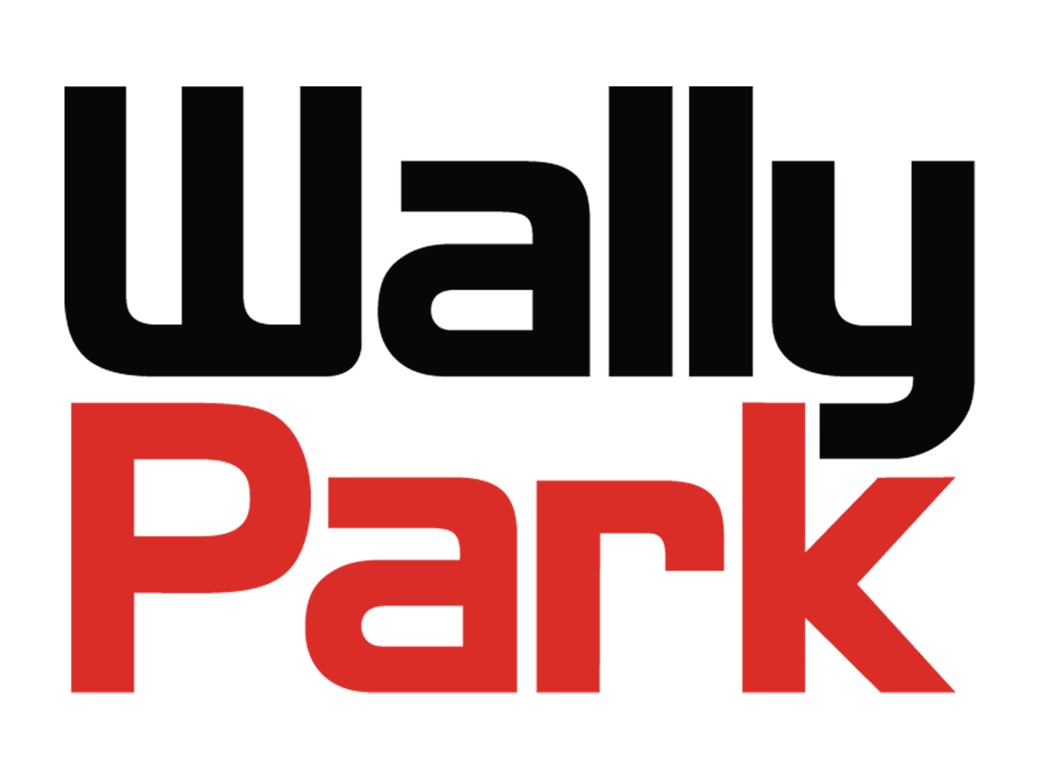 The image displays the WallyPark logo with Wally in bold black letters and Park in bold red letters against a white background.